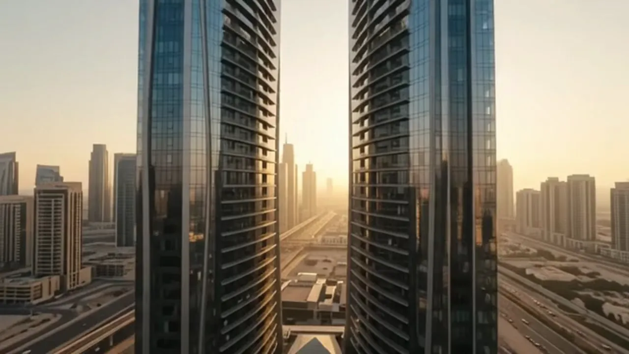 Aerial view of Dubai skyscrapers