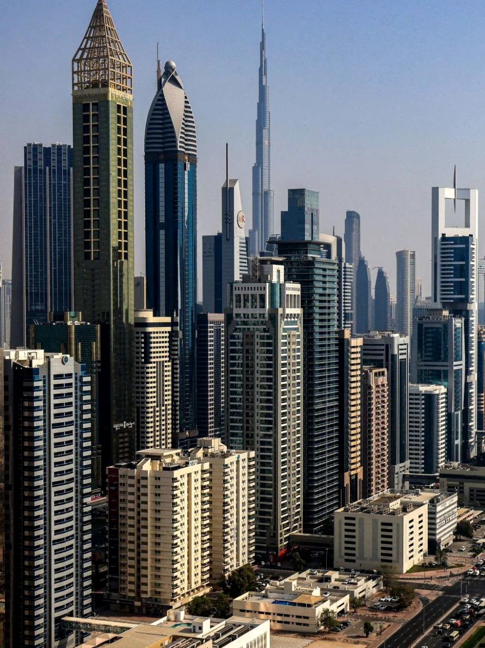 Dubai high-rise skyline with the Burj Khalifa